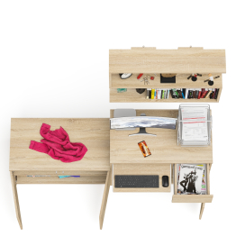 Стол компьютерный однотумбовый Мори МС-1 правый с верхней полкой 900 и тумбой