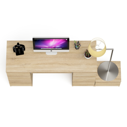 Компьютерный двухтумбовый стол Мори с дополнительной тумбой