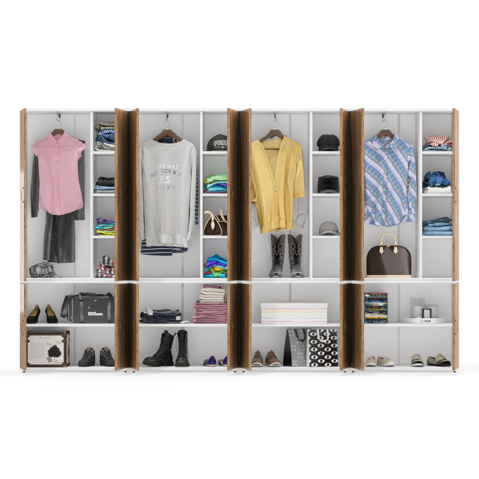 Шкафы двухстворчатые, Шкафы Лидер-8 МД 20Б комплект для прихожей из четырёх шкафов