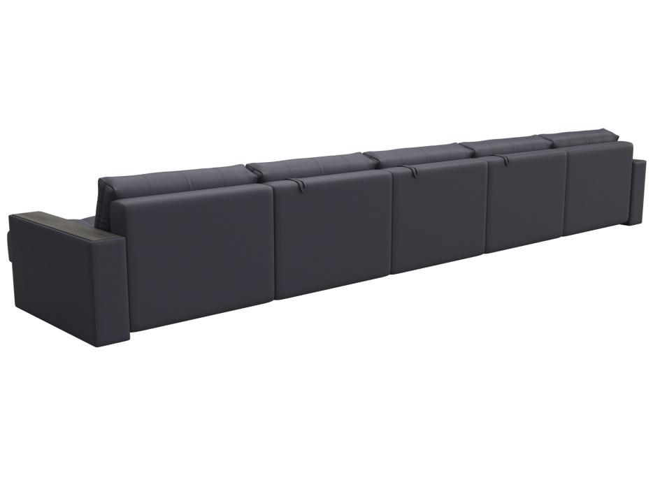 Диваны еврокнижки, Диван П-образный с декором Лига-049 НПБ Мегалонг, экокожа GRIFON