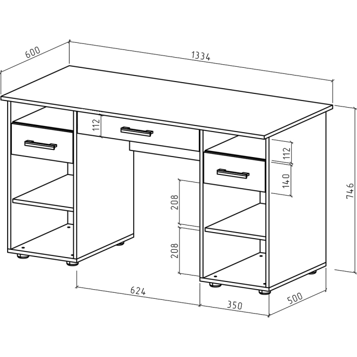 Прямые, Письменный стол Остин-5Я
