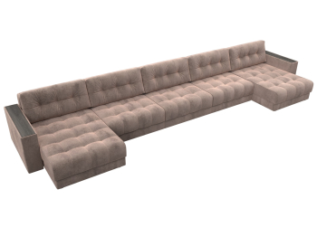 Диван П-образный с декором Лига-049 НПБ Мегалонг, велюр TOWER