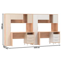 Компьютерные столы для домашнего офиса с тумбочками Комфорт 12.95N