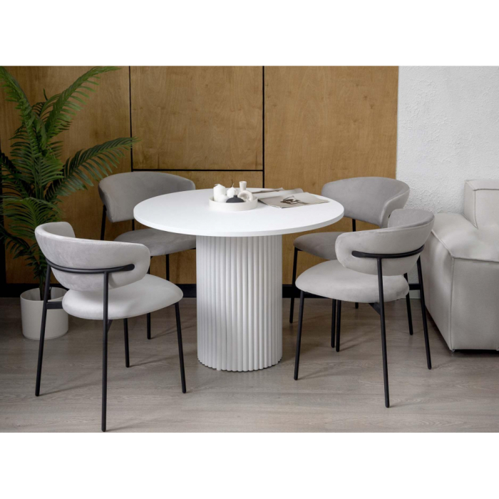 Обеденные столы, Деревянный стол Барел 90 (белые ноги)