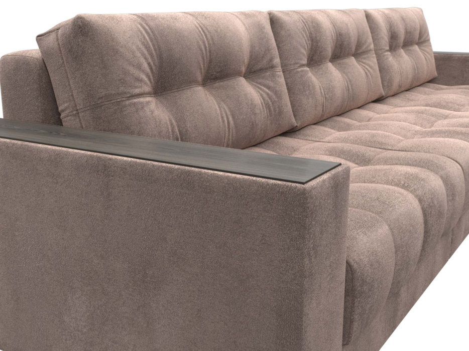 Дизайнерские диваны для гостиной, Диван угловой с декором Лига-049 НПБ Лонг, велюр TOWER