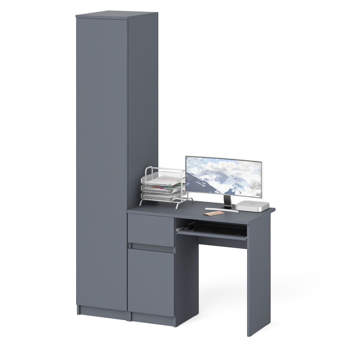 Домашние кабинеты, Стол компьютерный МС-1 левый с пеналом Мори 400