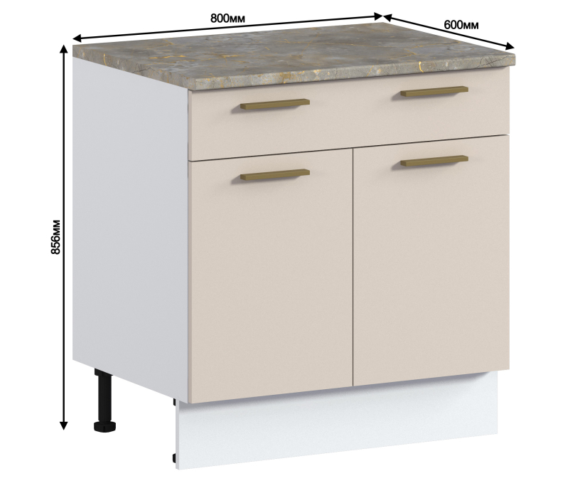 Соренто, Соренто стол 1 ящ, 2 дв, 80х86 см