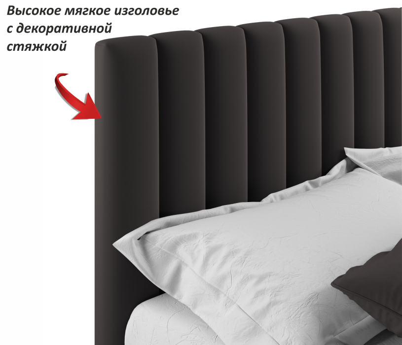 Двуспальные, Мягкая кровать Olivia 1600 подъемная с матрасом PROMO B COCOS