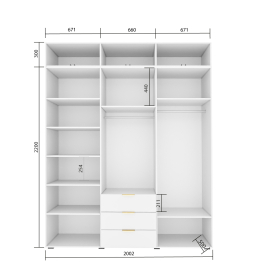 Шкаф Фиеста Л с антресолью