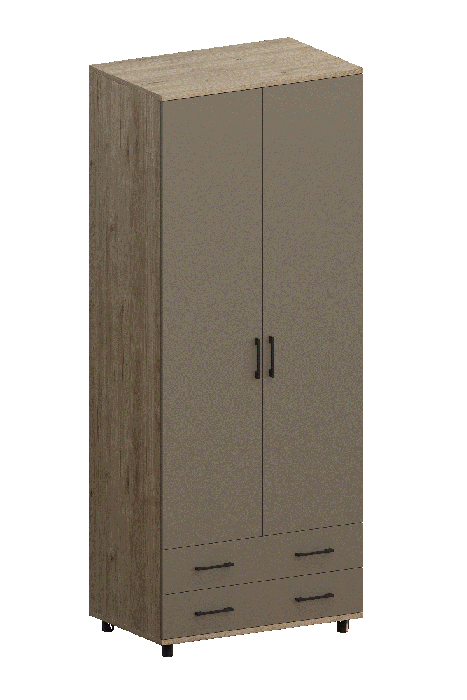 Шкафы двухстворчатые, Модульная система Грейс Шкаф ШК-5005  Гикори Джексон Светлый