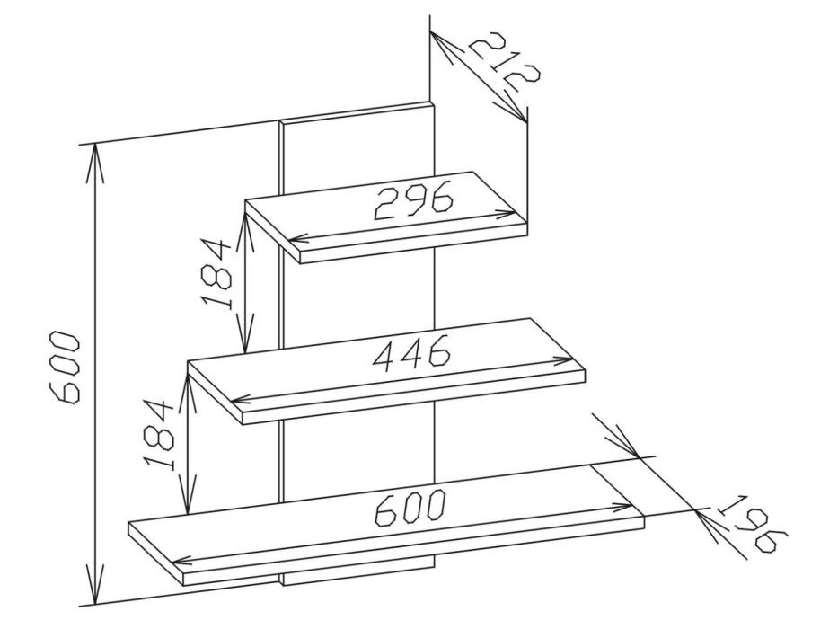 Настенные полки, Настенная полка ПК-8