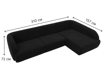 Диван угловой Лига-041 правый угол, микровельвет