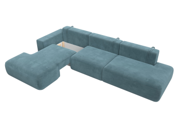 Диван угловой Лига-036 Модерн Лонг левый угол, велюр