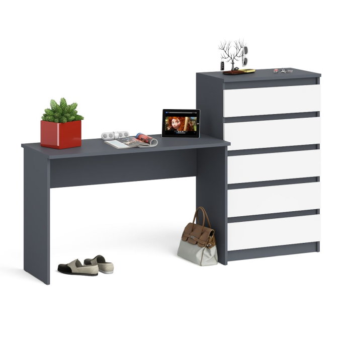 Домашние кабинеты, Стол письменный 1200 с комодом 700 5 ящиков Мори