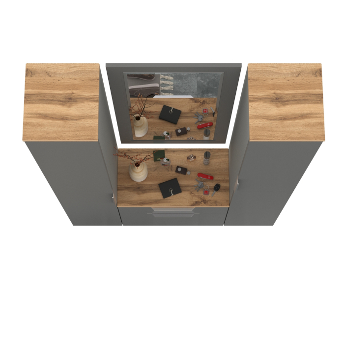 Прихожие, Два шкаф-пенала и обувница с ящиком с зеркалом Октава