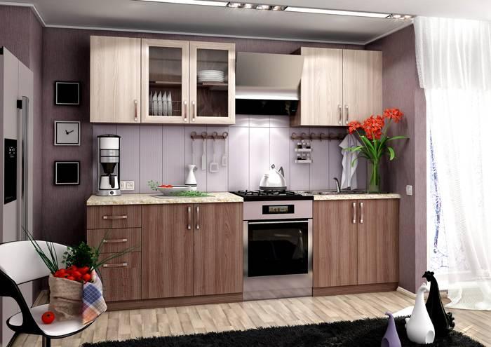 Кухонные гарнитуры, Кухонный гарнитур Ника 2м ясень шимо светлый/ясень шимо темный