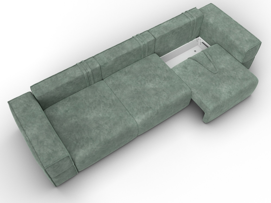 Диваны еврокнижки, Диван прямой Лига-058 НПБ Лонг, велюр BRUT