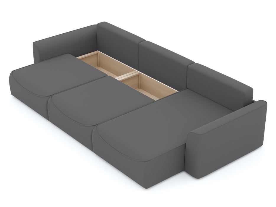 Диваны угловые в гостиную, Диван-кровать угловой Рафаэль 3 секции еврокнижка НПБ, велюр