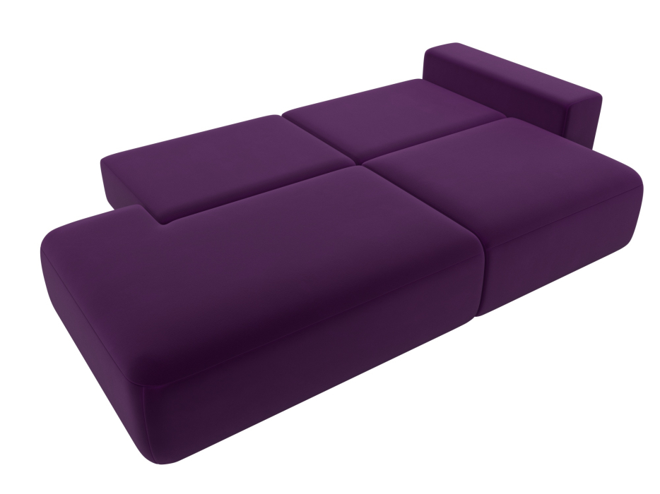 Диваны еврокнижки, Диван прямой Лига-036 Модерн подлокотник справа, микровельвет