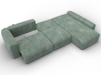 Диван угловой Лига-066 НПБ Лонг угол правый, велюр BRUT