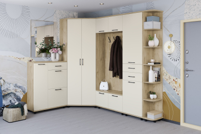 Модульная прихожая Грейс композиция 1  Гикори Джексон Светлый