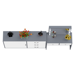 Косметический столик с лампочками СТ-5 и комод-тумба 122-1504