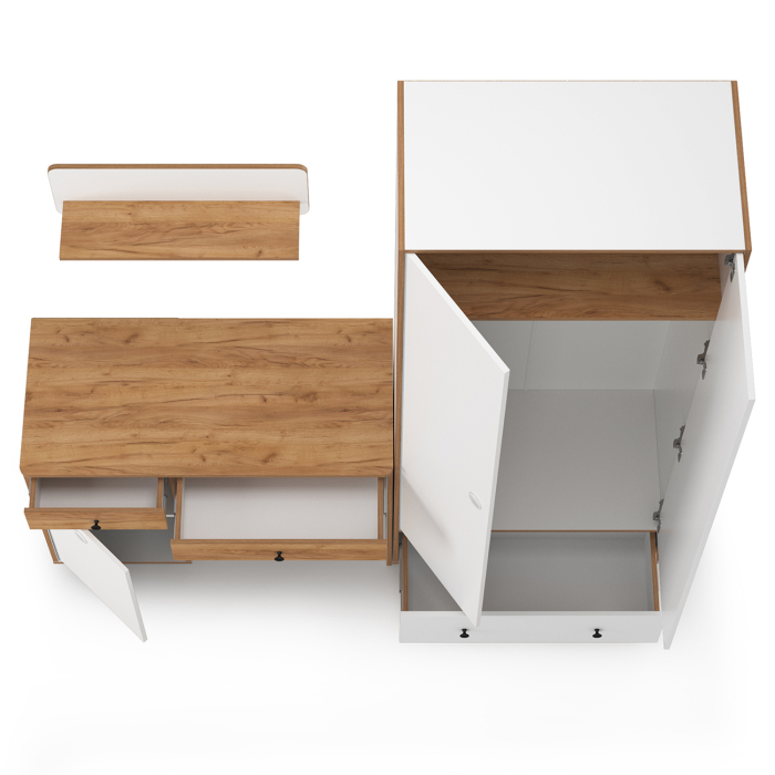 Офисная мебель, Письменный стол с полкой и шкафом Вуди