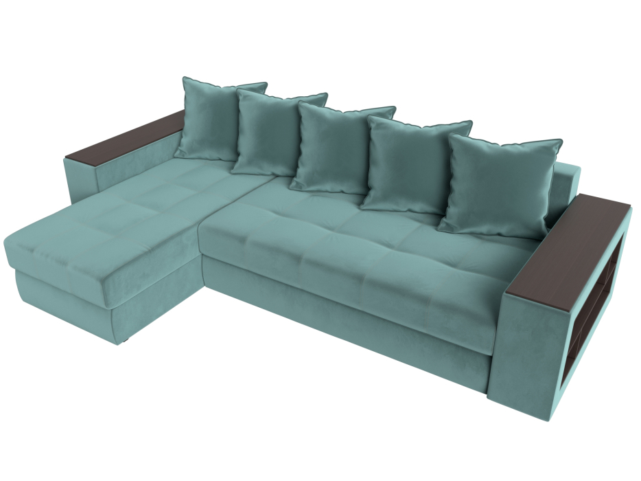 Диваны угловые в гостиную, Угловой диван Дубай, велюр, левый угол