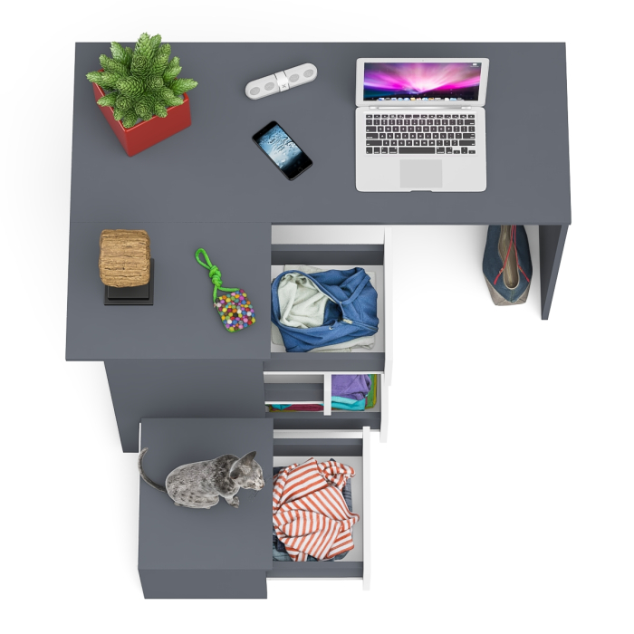 Угловые, Компьютерный стол угловой Мори МС-16 левый и тумбочка на 400