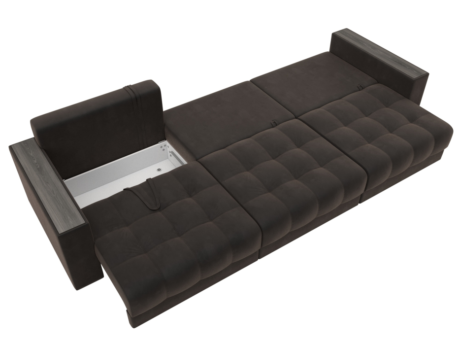 Дизайнерские диваны для гостиной, Диван прямой с декором Лига-049 НПБ Лонг, велюр SEVEN