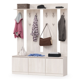 Три тумбы с вешалками для верхней одежды Ника