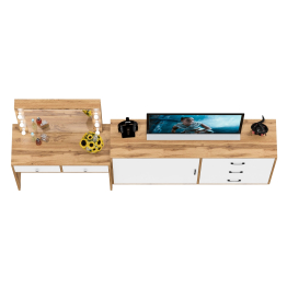 Косметический столик с лампочками СТ-5 и комод-тумба 122-1504