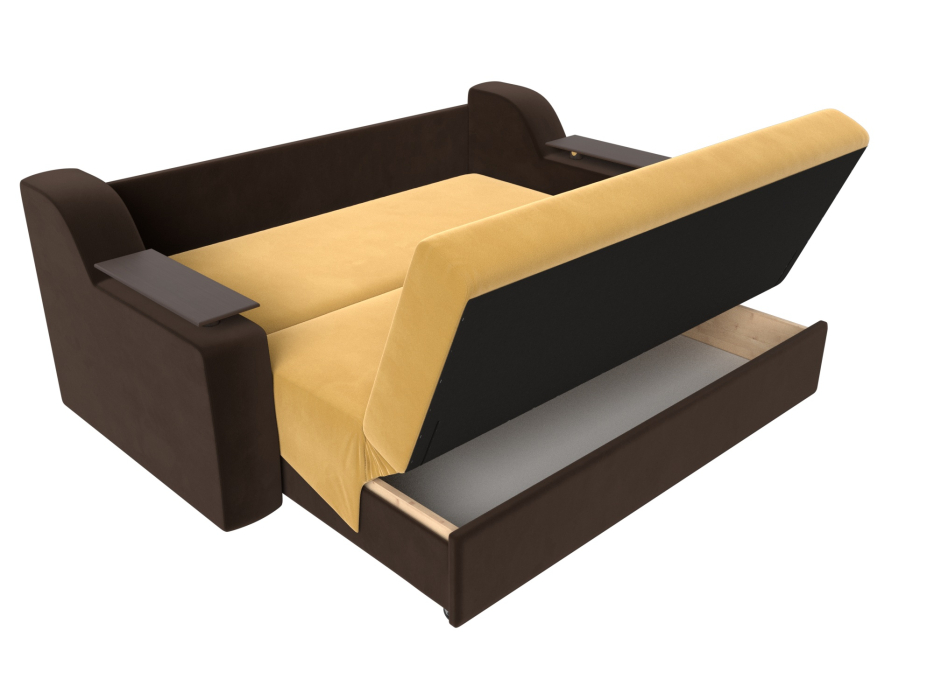 Диваны с ящиком для белья, Прямой диван аккордеон Сенатор 140, микровельвет