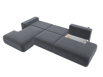 Диван угловой Лига-036 Модерн Лонг левый угол, велюр