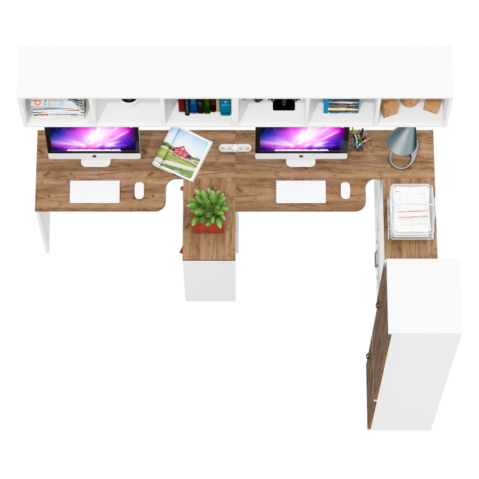 Домашние кабинеты, Мебель для рабочего места для двоих Лидер-8 № 34