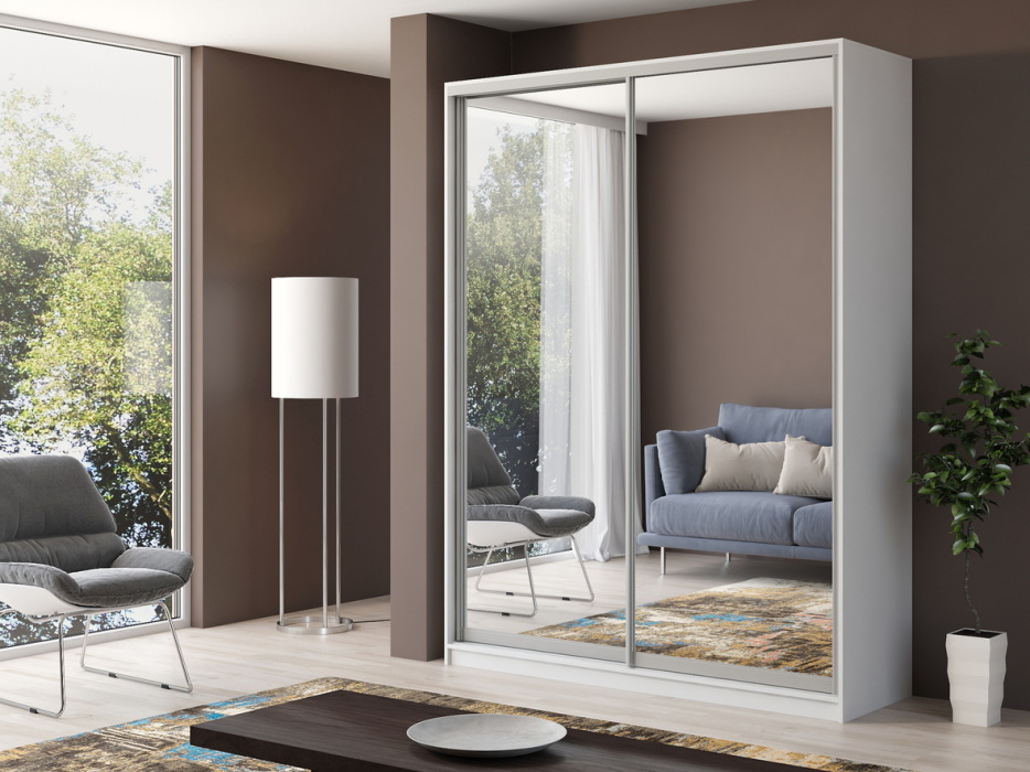 Шкафы-купе, Шкаф купе 2-х дверный Айсберг 180 зеркало