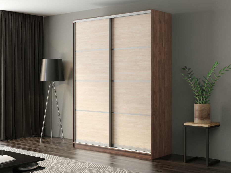 Шкафы-купе, Шкаф-купе Айсберг 180 ШАМОНИ ТЕМНЫЙ (шамони светлый/глухой)