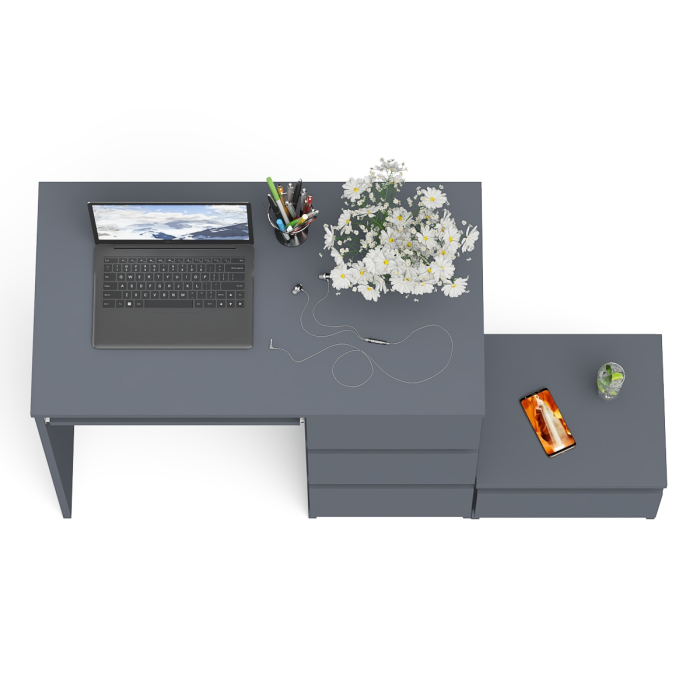 Прямые компьютерные столы, Стол компьютерный Мори МС-6 правое исполнение с тумбочкой 400-1