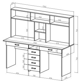Письменный стол Лайт-11Я с надстройкой