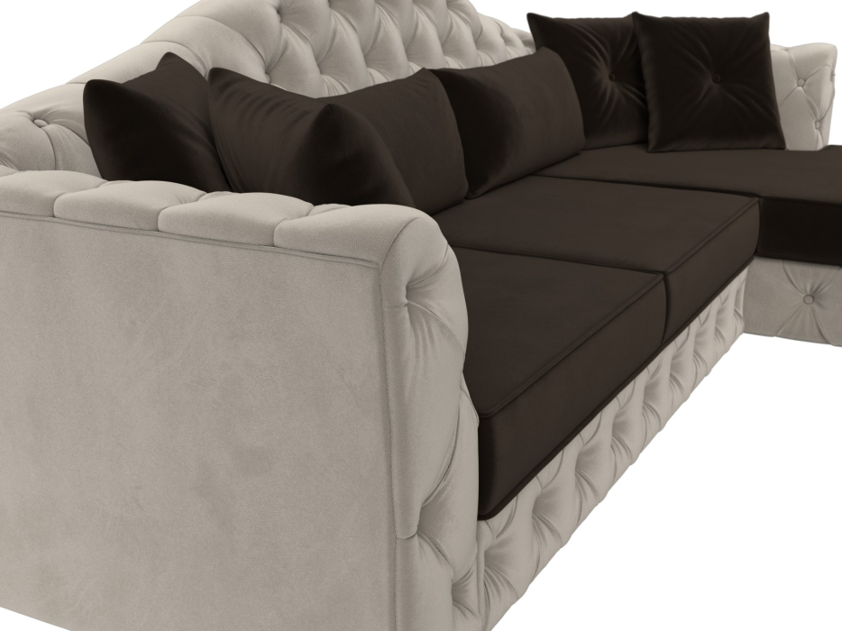 Диваны угловые в гостиную, Диван угловой Артис правый угол, микровельвет