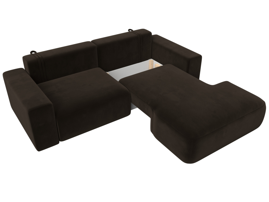 Диваны угловые в гостиную, Диван угловой Лига-036 Классик правый угол, микровельвет