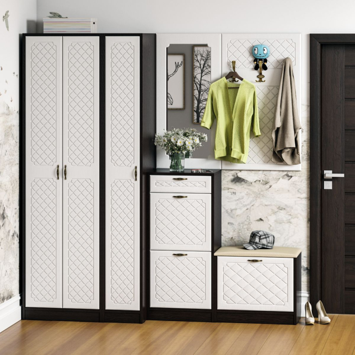 Прихожие, Набор модульной мебели для прихожей П-6-500 № 51 фрезеровка ромб