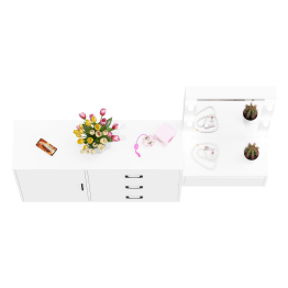 Комод с дверками и ящиками 122-1204 и косметический столик навесной с подсветкой