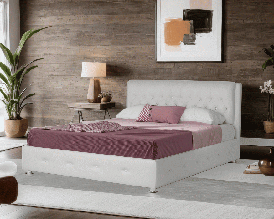 Мягкая кровать, Кровать Граф 160 см (Экокожа)