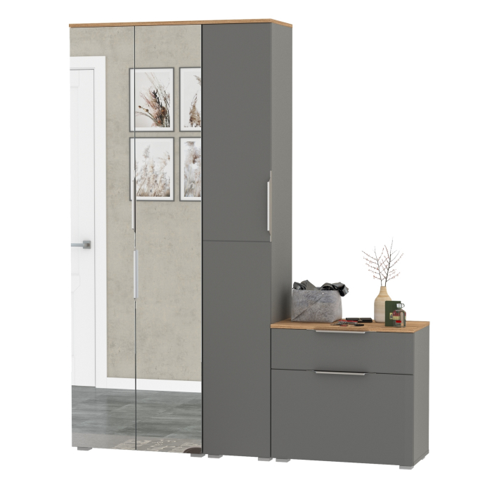 Прихожие, Шкаф с зеркалом и пенал с обувницей Октава