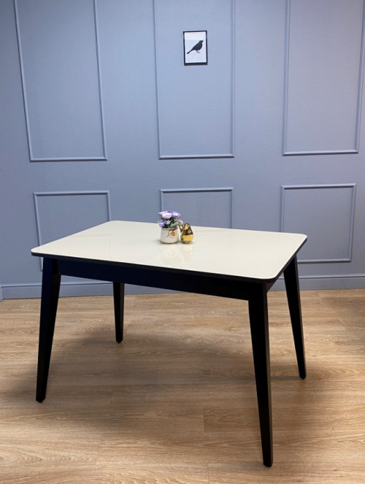 Обеденные столы, Стол KENNER 1100 M раздвижной, стекло белое глянец