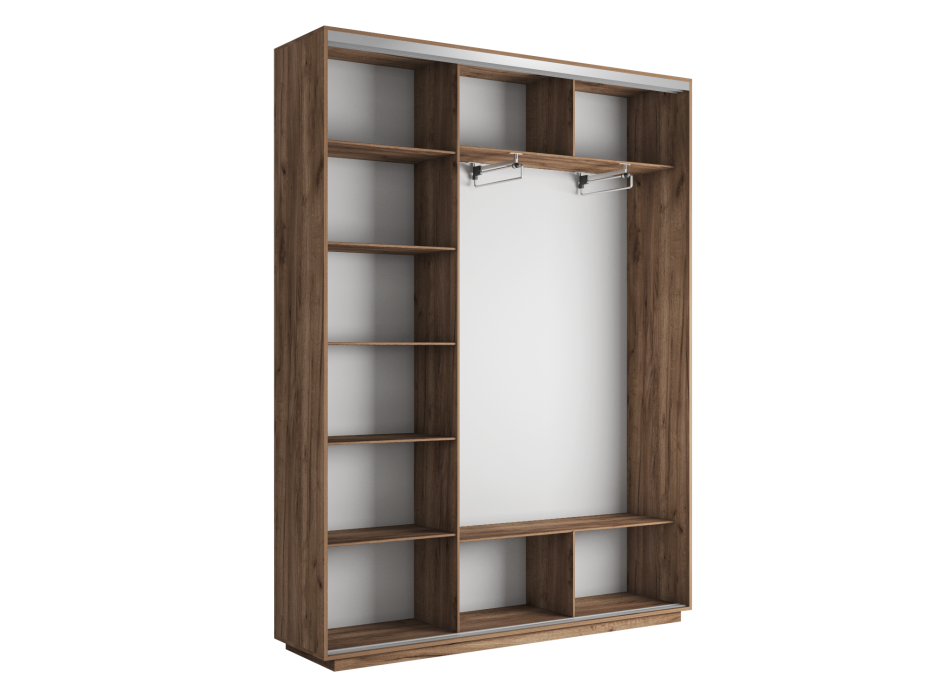 Шкафы-купе 3-х дверные, Шкаф-купе Экспресс Медиум (2 зеркала) трио 2200 x 2400 x 450
