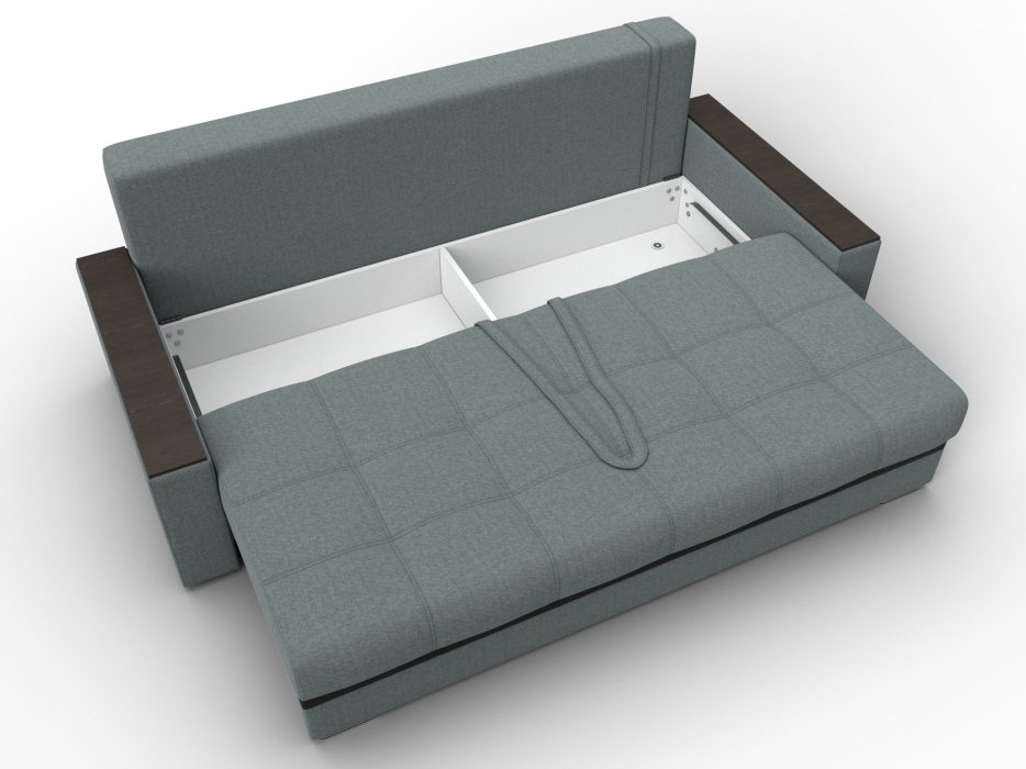 Диваны прямые, Диван прямой с декором Лига-096 НПБ, рогожка Амур / экокожа