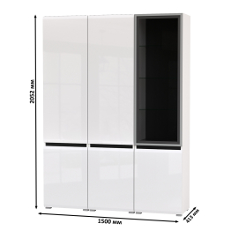 Набор шкафов в гостиную Сидней из двух шкафов 13.200 и одного шкаф-витрины 13.201