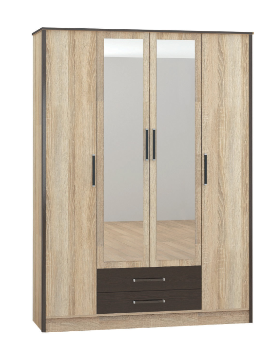 Шкафы распашные, Шкаф 4-х створчатый Лирика